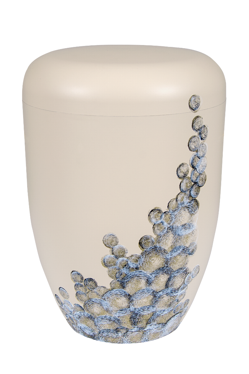 Urne 139110b elfenbein, Curly bubble