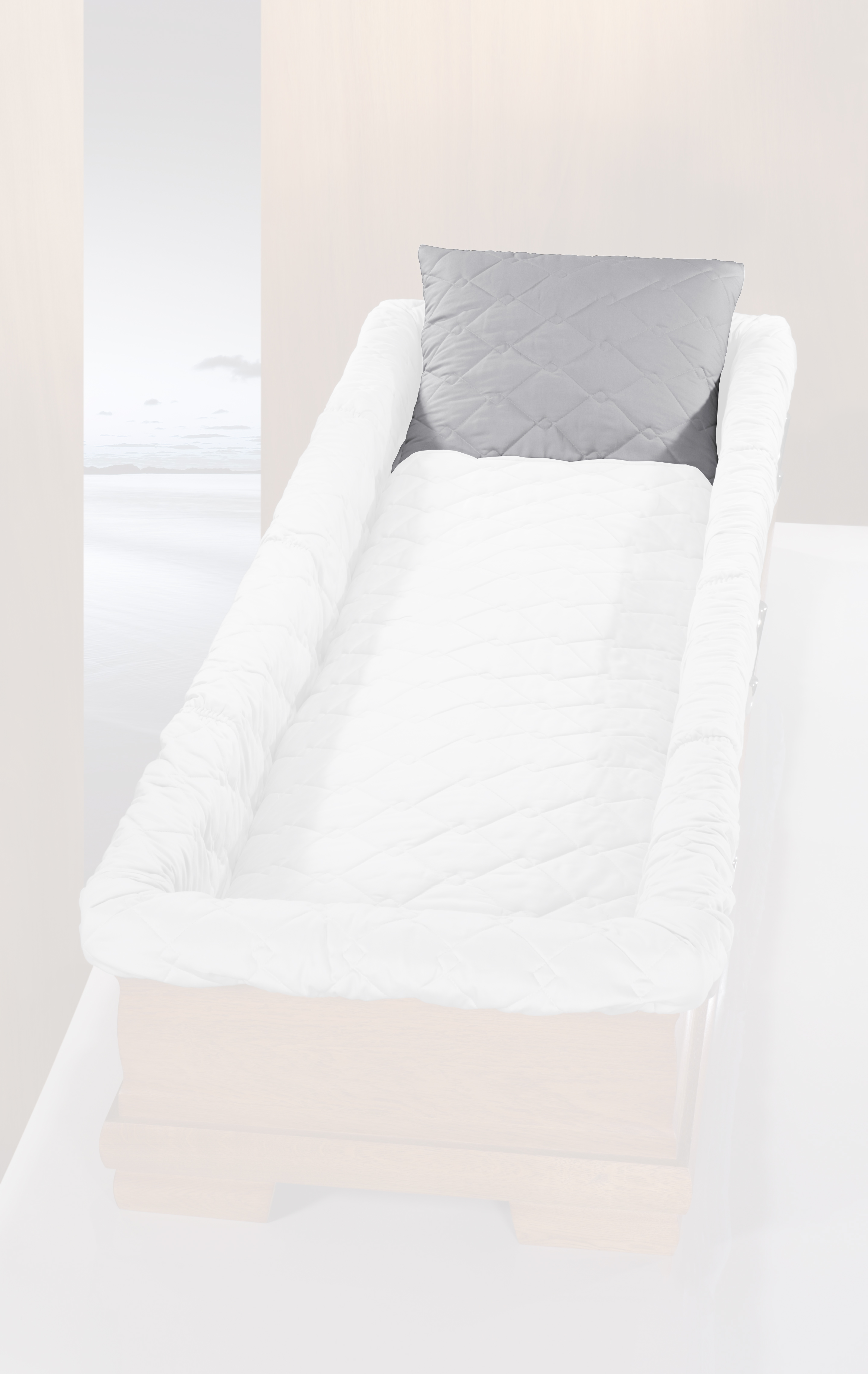 Kissen mit Füllung, BW silbergrau, 01700 er Steppung, tv