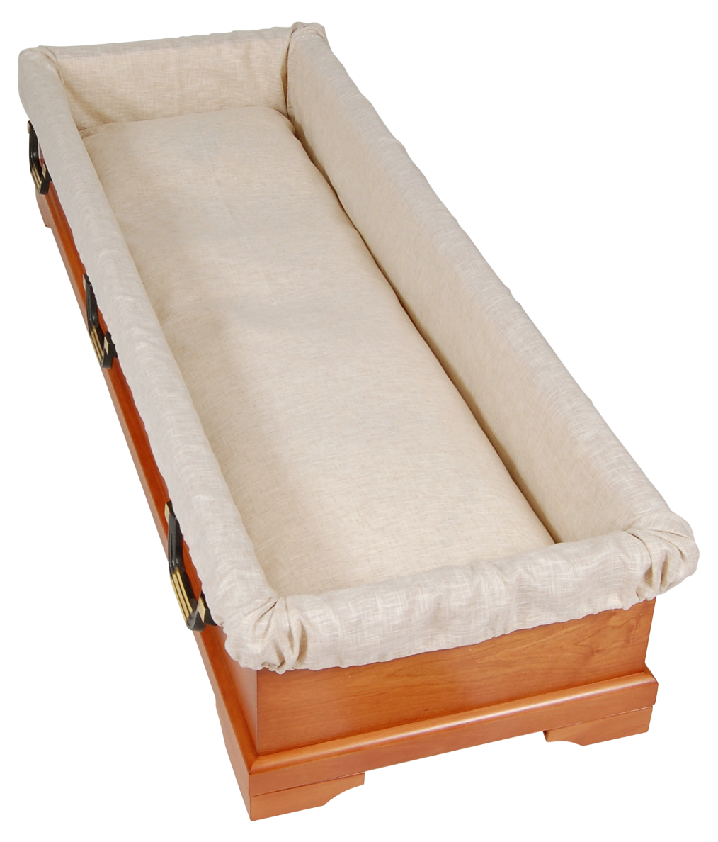 Sarginnenauskleidung Leinen ecru 160 x 290 cm mit Jutebandverschnürung