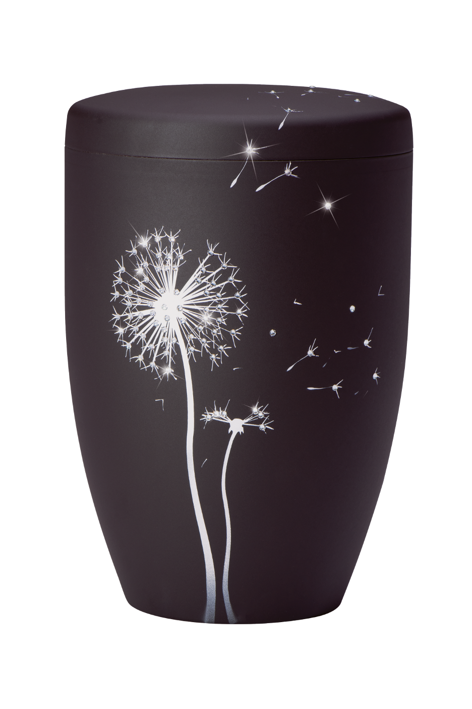 Urne 27070 anthrazit, Pusteblume mit hochwertigen Kristallen