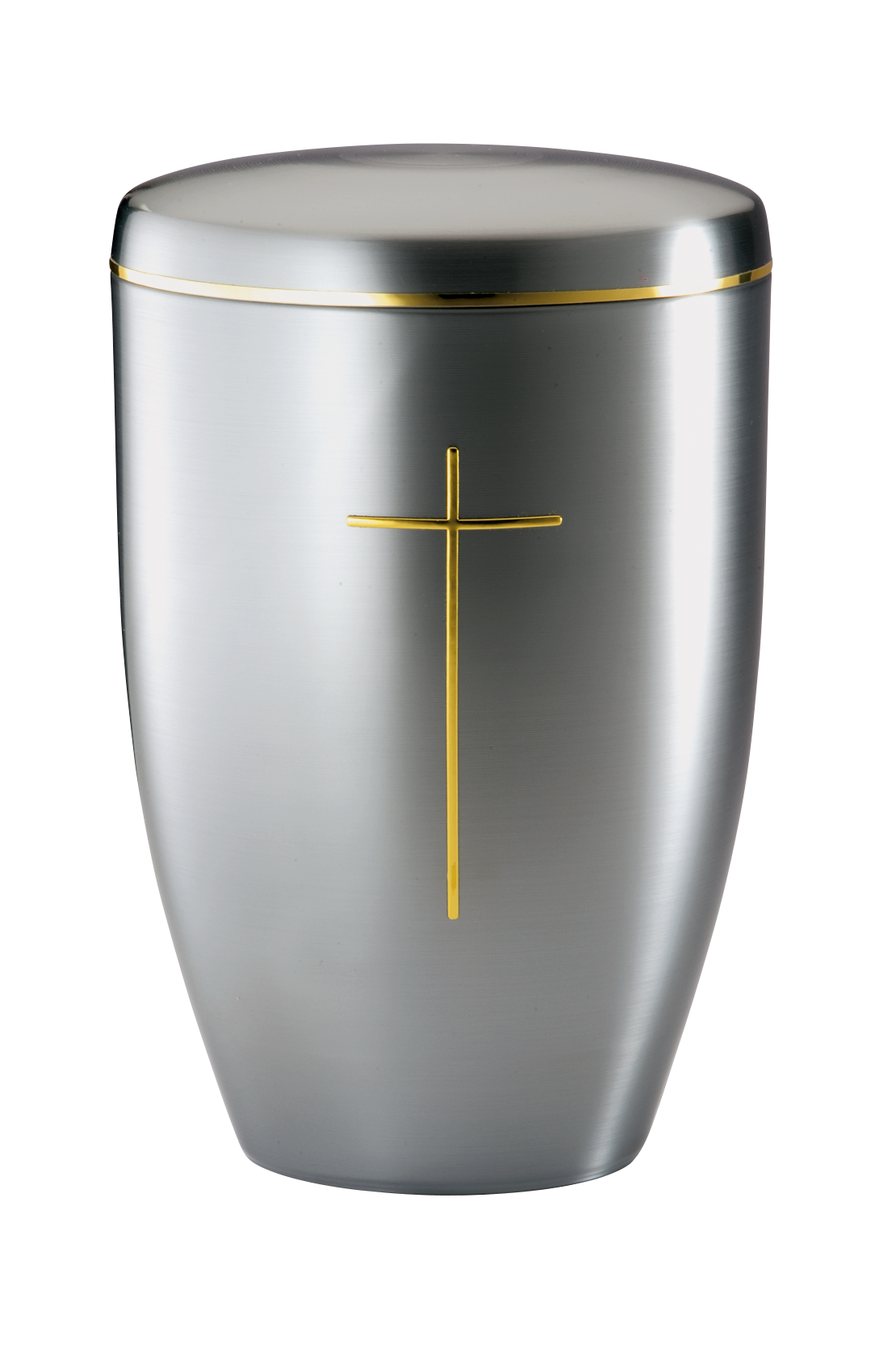 Urne 6220, Stahl, Kreuz, Goldband