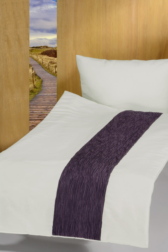 Deckengarnitur 0115-70 Roma, weisser Oberstoff, Crashstreifen lila