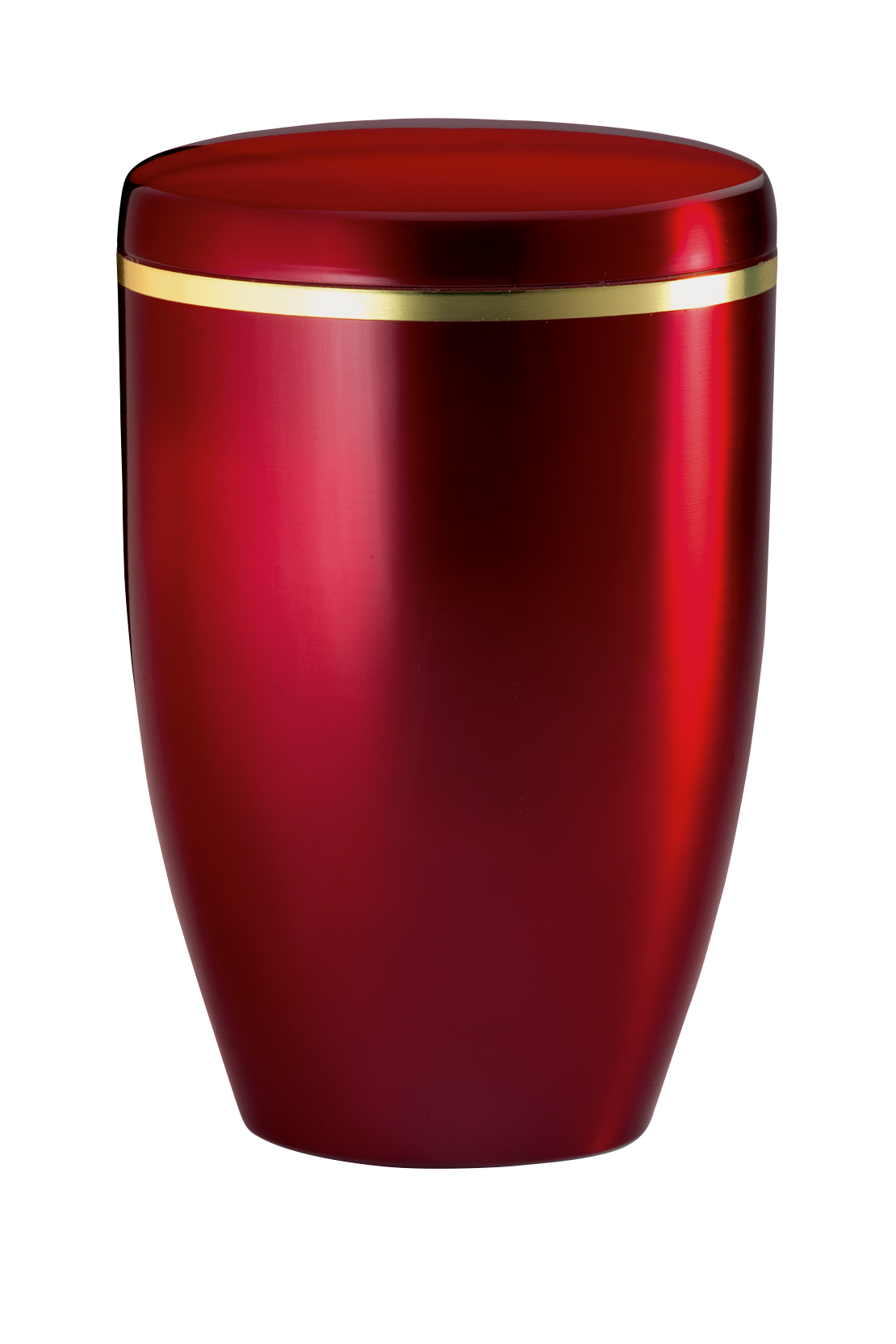 Urne 6231, Stahl, bordeauxfarbig, Goldband gebürstet