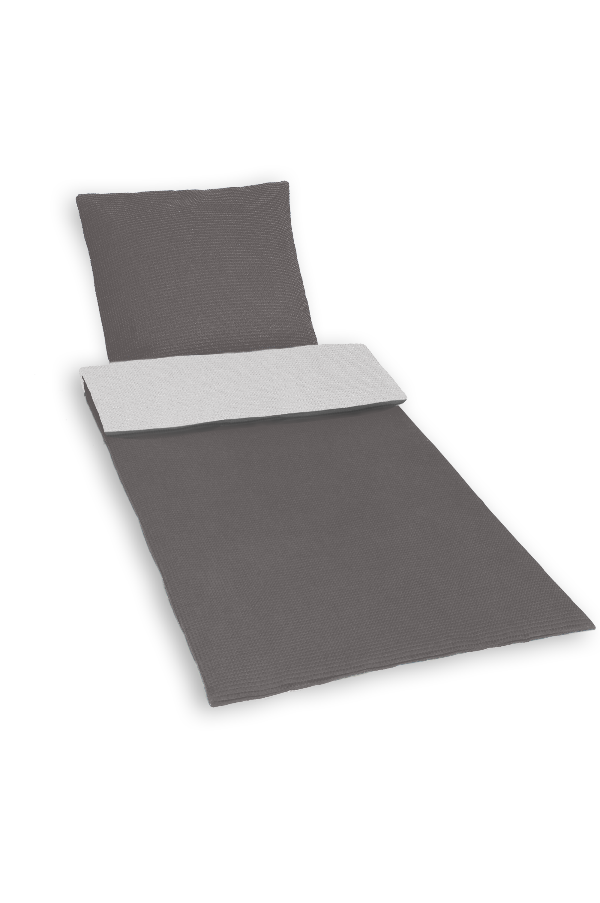 Deckengarnitur 0112 tv Janus Waffelpique anthr.-braun/hellgrau