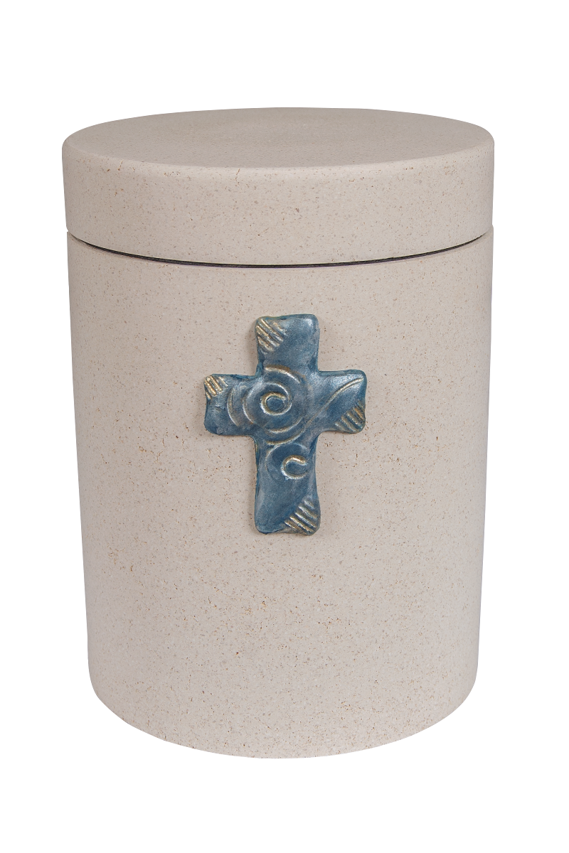 Urne S 10 K 1, weiß, Kreuz