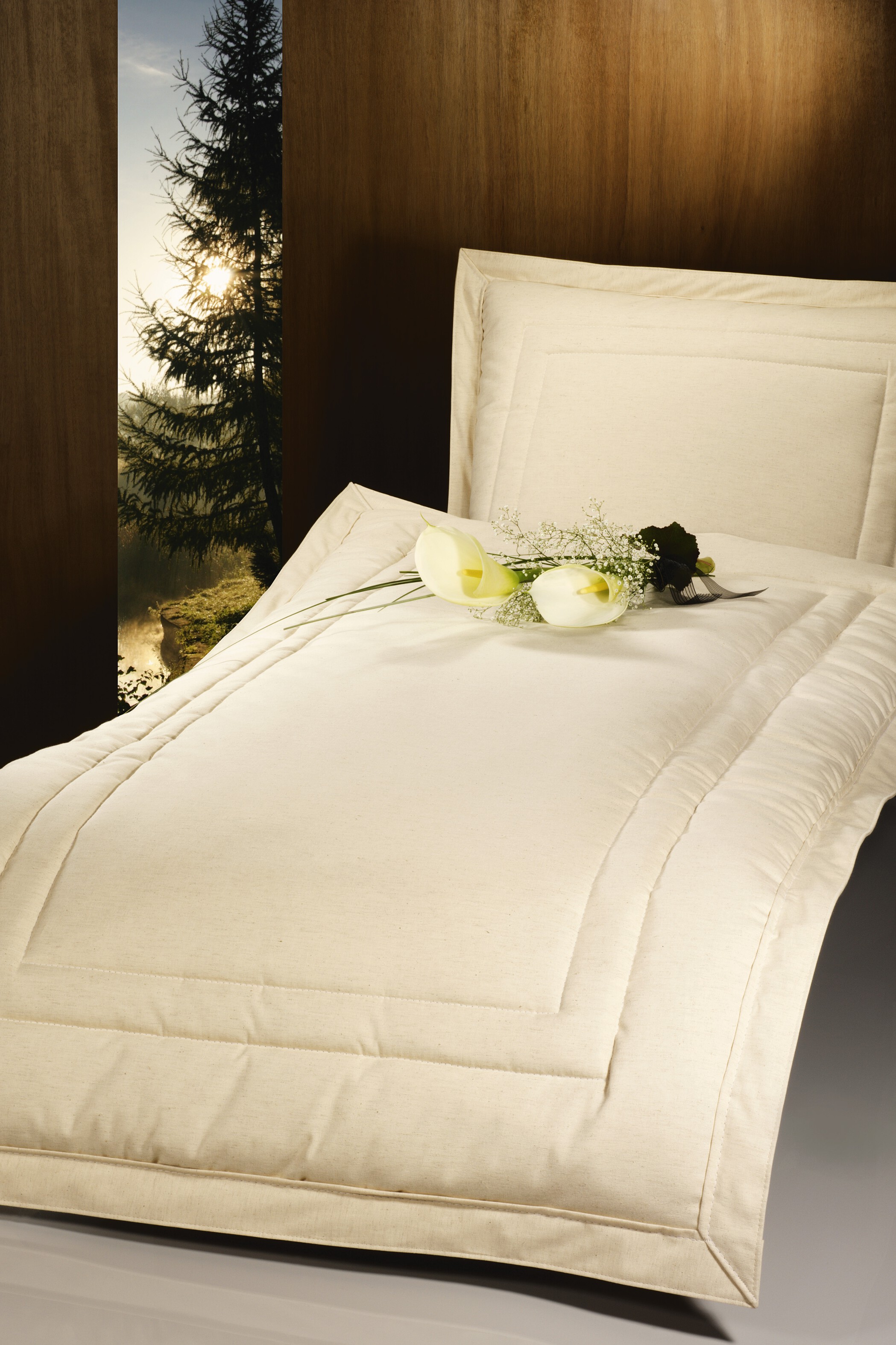 Deckengarnitur 01490 tv Baumwolle naturfarben, Steg