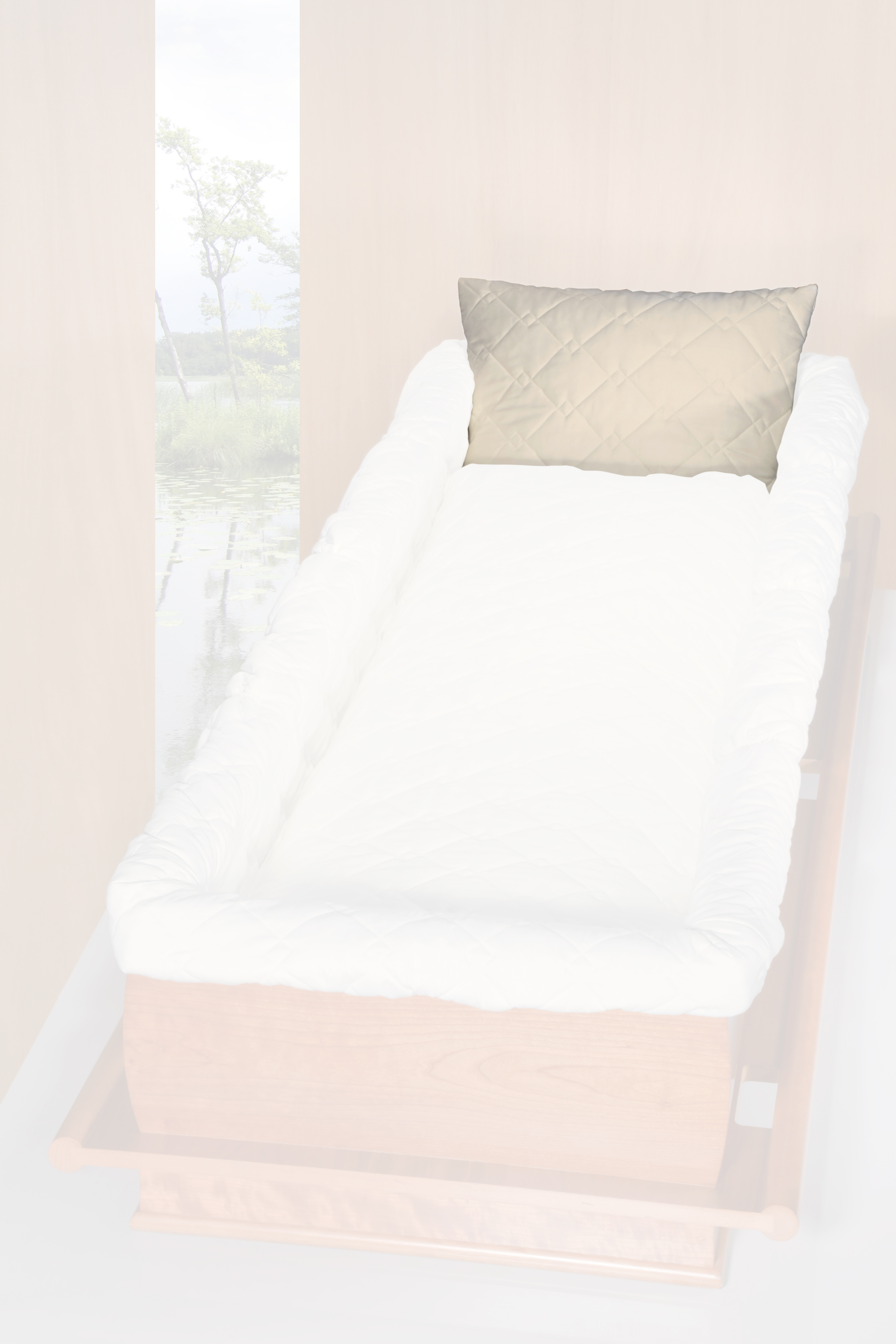 Kissen ohne Füllung, BW elfenbein, 01700 er Steppung, tv