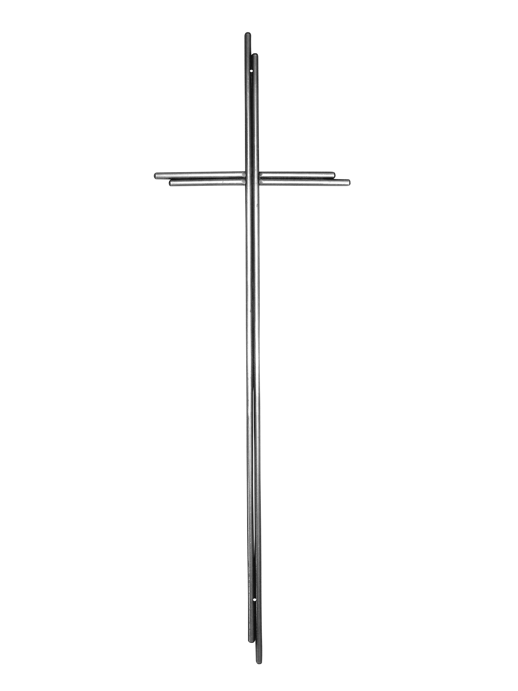 Metallkreuz, Doppel-Rundstab, altmessing, 70 x 20 cm