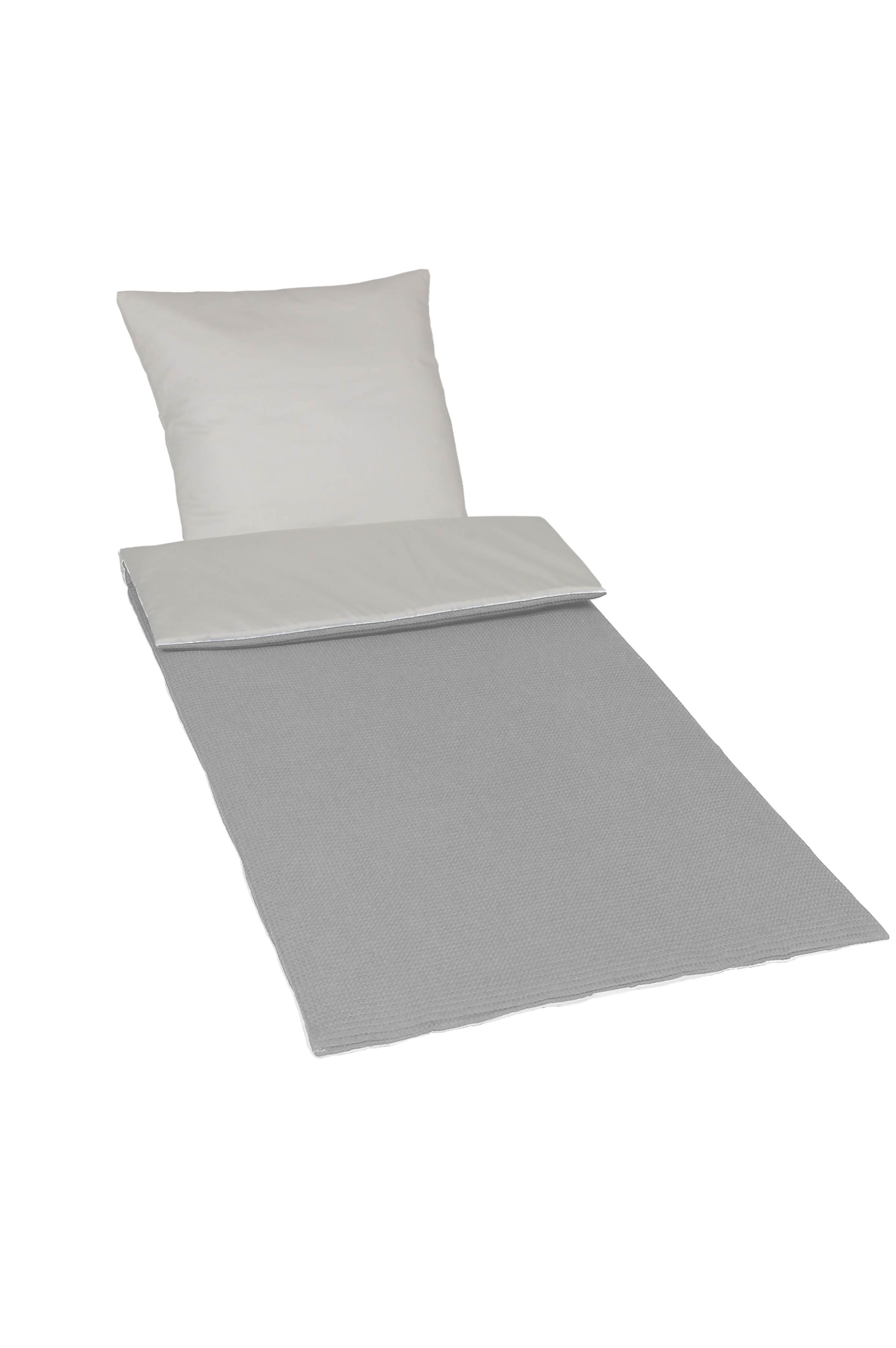 Deckengarnitur 0112 tv Janus BW-weiß/Waffelpique hellgrau