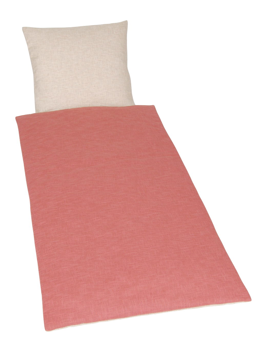 Deckengarnitur 0112 tv Janus Leinen rosenholz/ecru, Kissen ecru