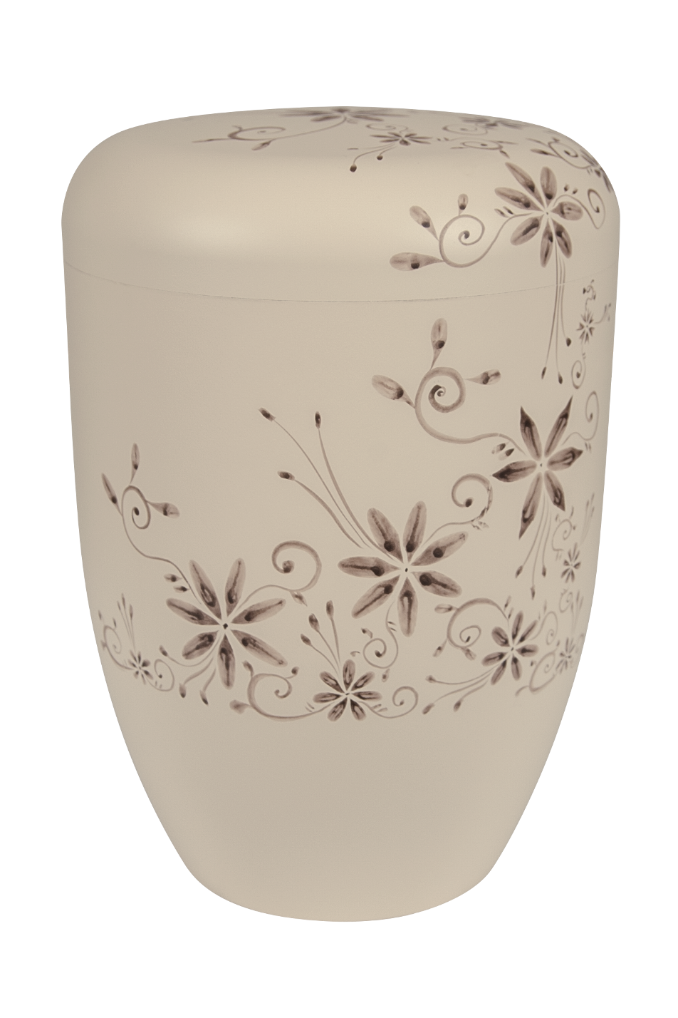 Urne 1550b crème/mocca, Blumendekor