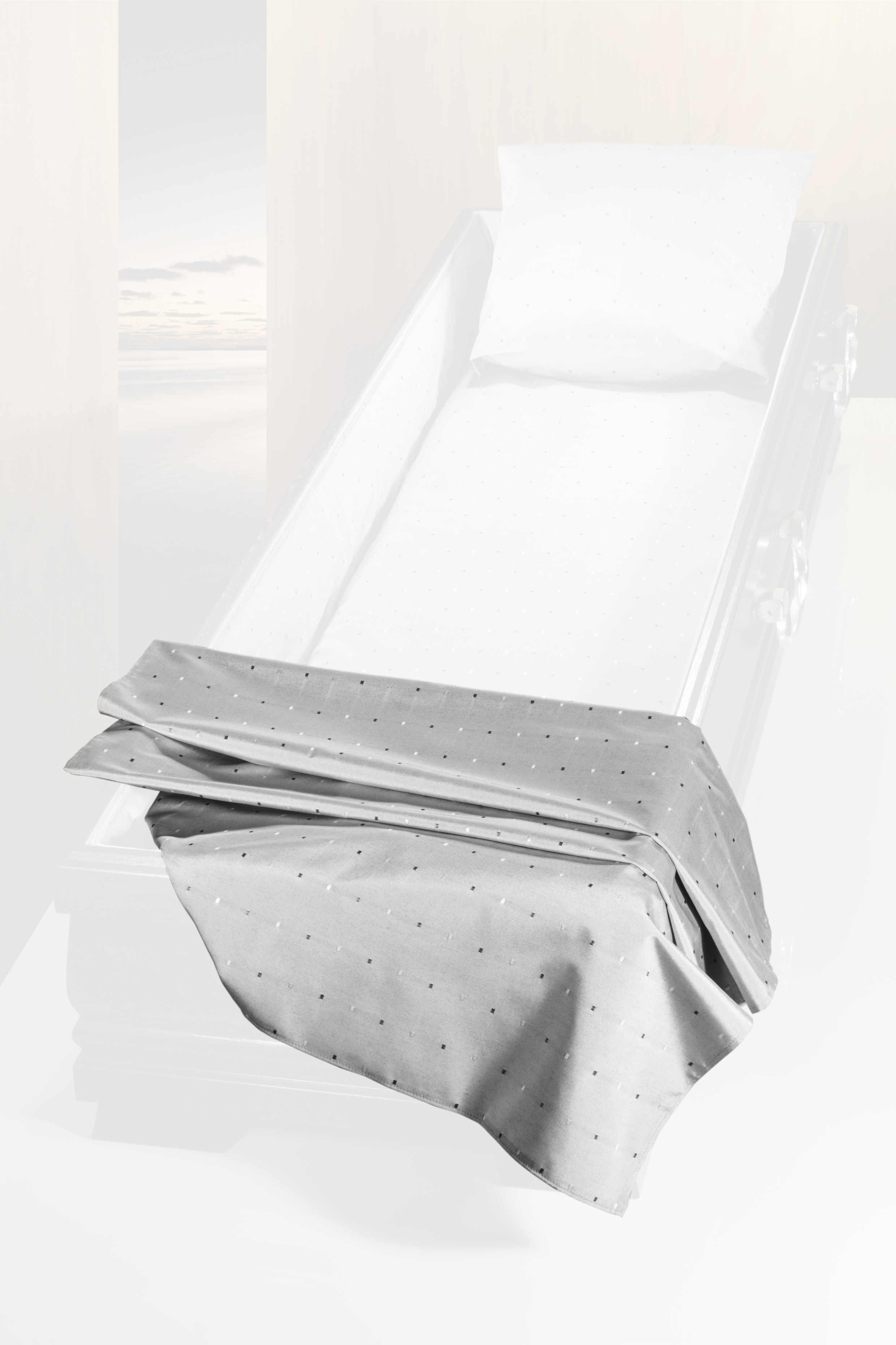 Dekorationstuch 1250 Karo grau, ca. 90 x 200 cm