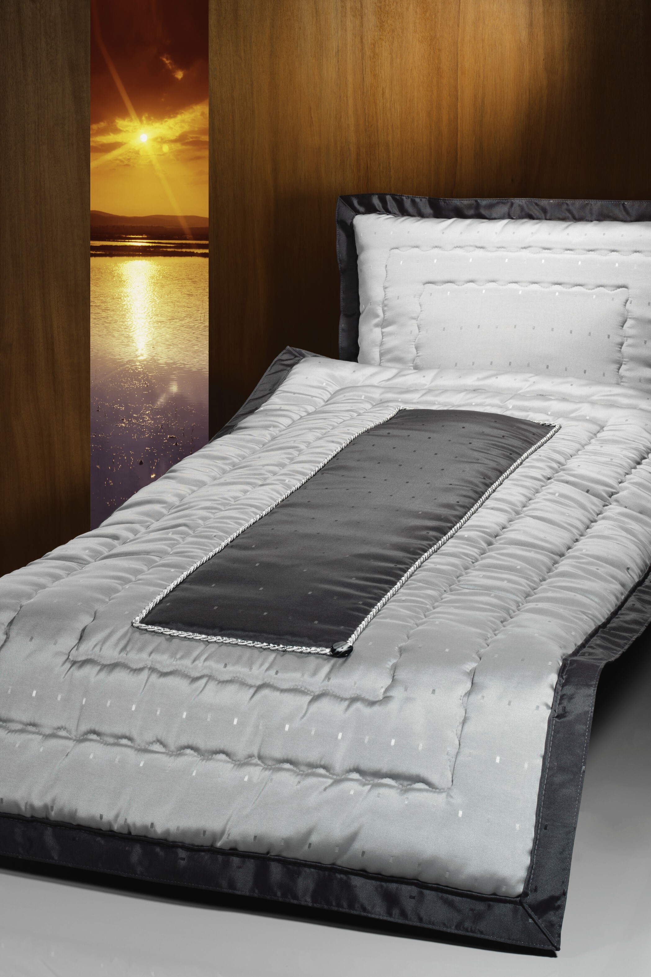 Deckengarnitur 1810 Thanstein hell/dunkelgrau, innenliegende Kordel, Steg