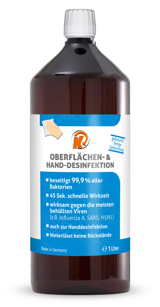 Oberflächen- und Handdesinfektion,  1 Liter Flasche