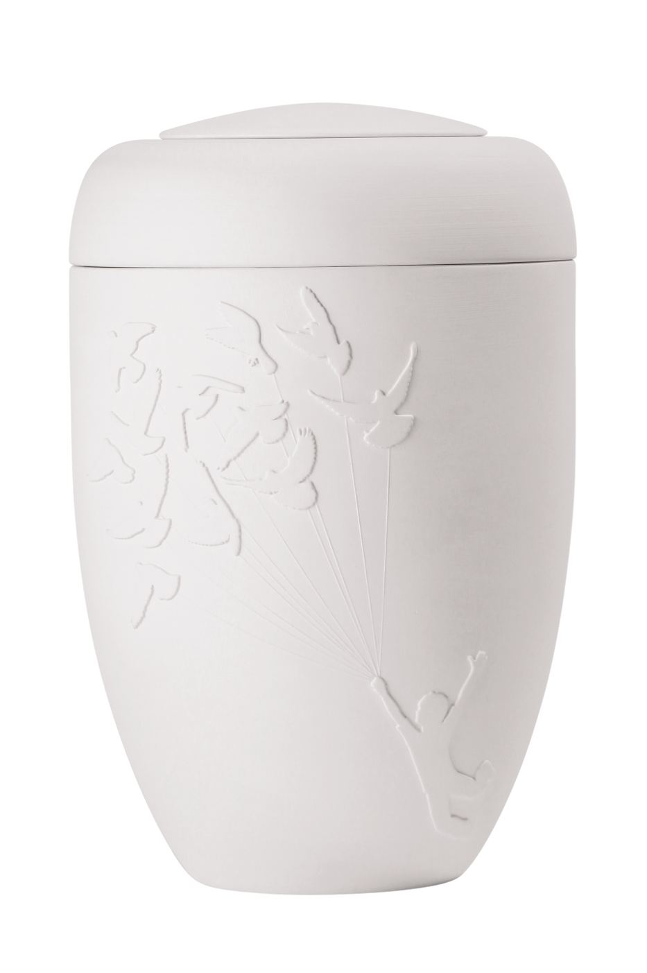 Motiv-Urne 0500 crèmeweiß „Tauben“ (ohne Zubehör)