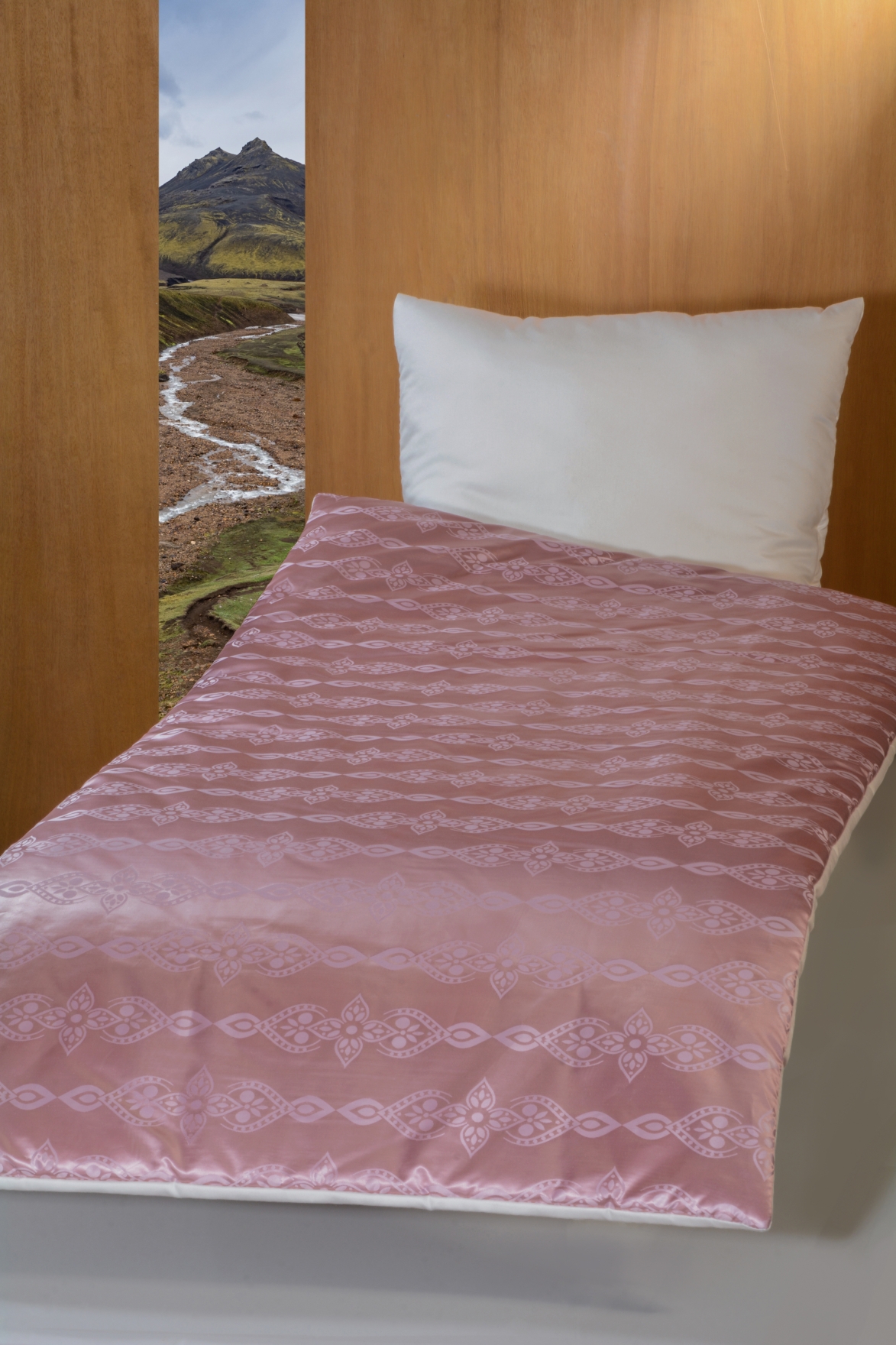 Deckengarnitur 0114 BW elfenbein/rosenholz Rosenduftdecke / Jaquard