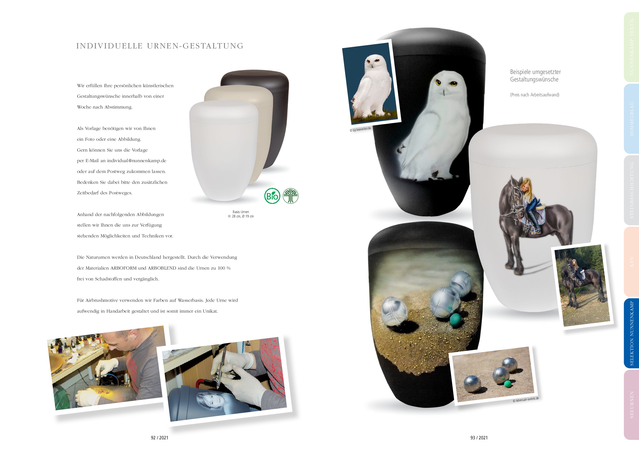 Individuelle Urnen - Gestaltung, Preis nach Aufwand