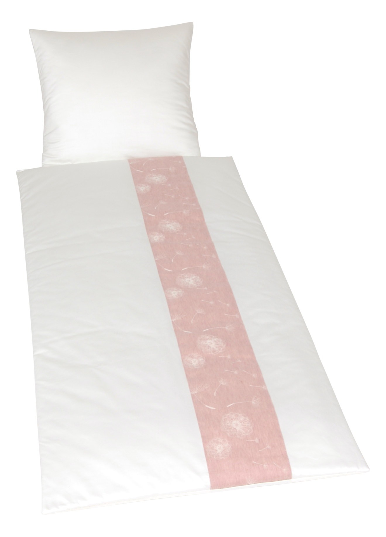 Deckengarnitur 0113 tv Jupiter, Baumwolle elfenbein, Streifen: Leinen Pusteblume altrosa