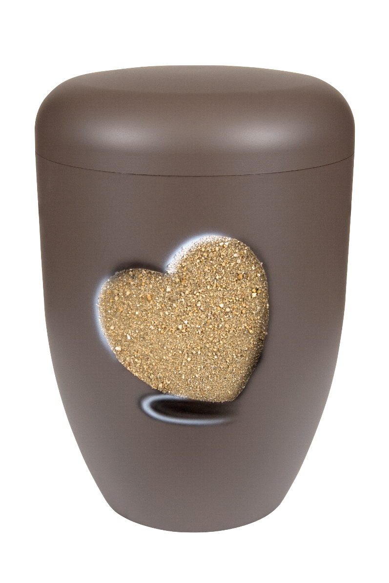 Urne 1441b braun, Reliefherz