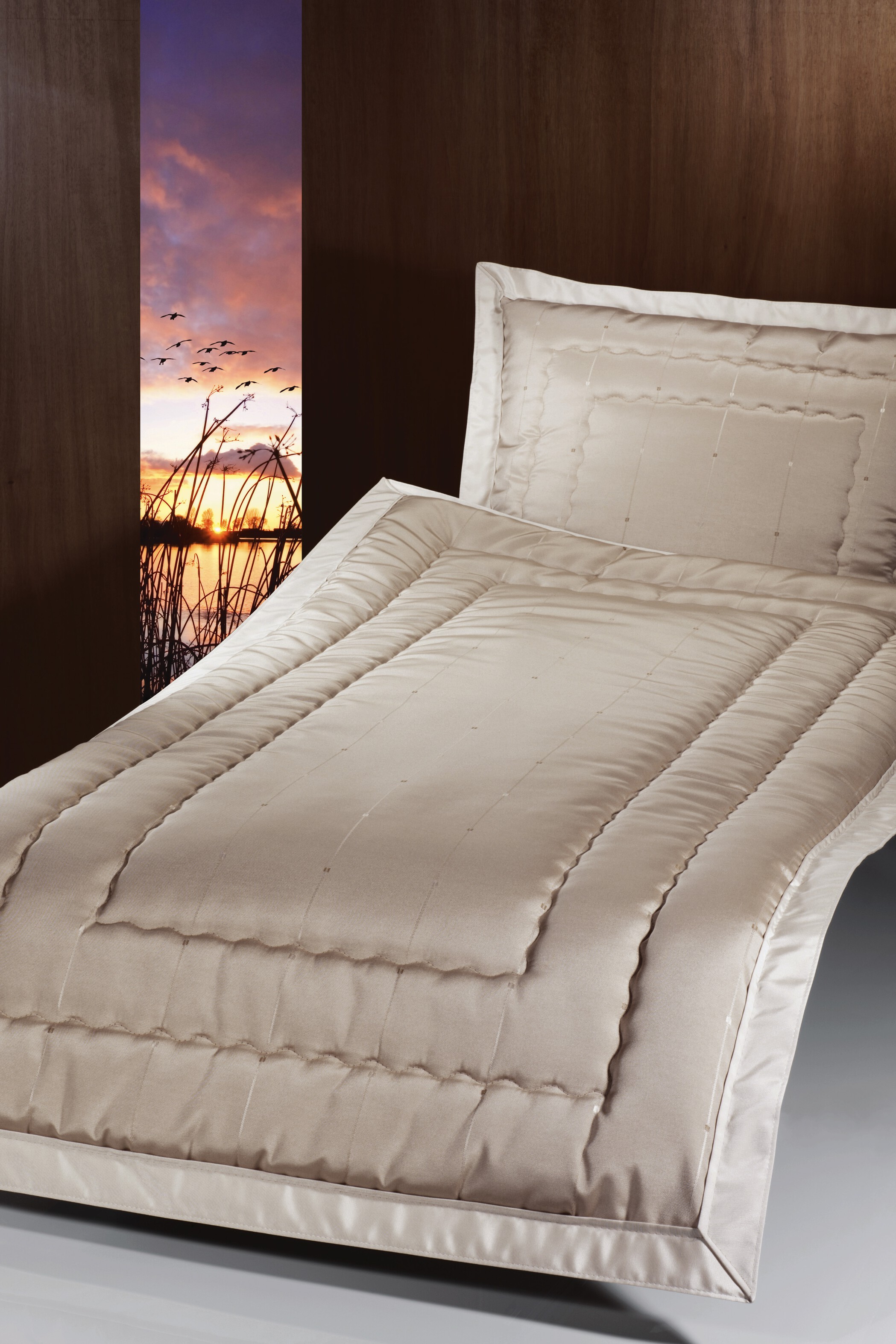 Deckengarnitur 1410 Aviano braun, beiger Steg