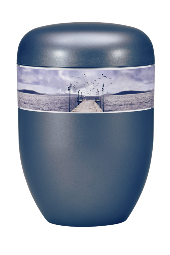 Urne 25571 blau-perlmutt, Dekorband Seesteg