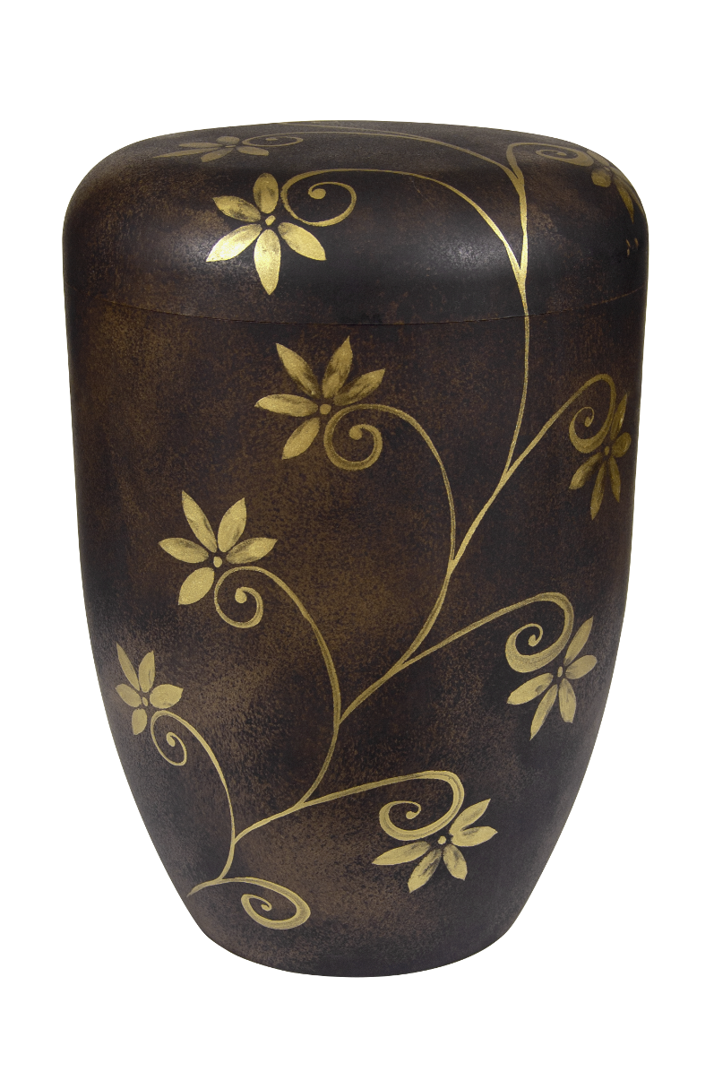 Urne Bot0010b antik braun, Blumenranke