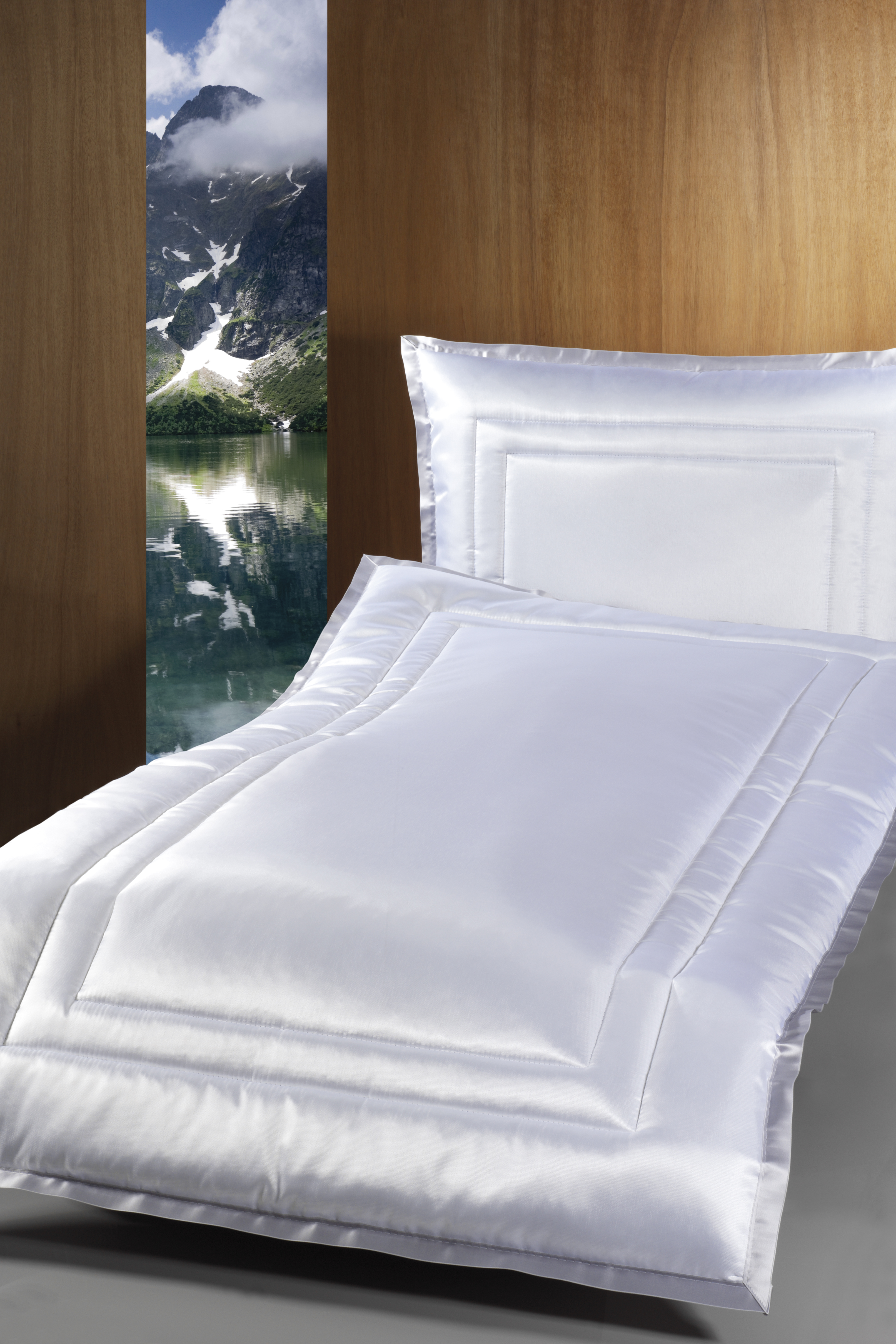 Deckengarnitur 0138 Serge, lichtgraue Litze