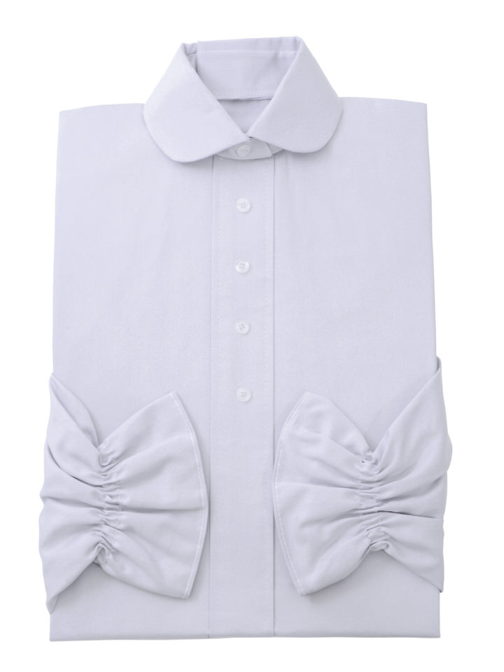 Damenkleid Nr. 409 Baumwolle silbergrau, zeitgemäßer Rundkragen