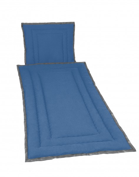 Deckengarnitur 1180 Waffelpique jeansblau, Litze