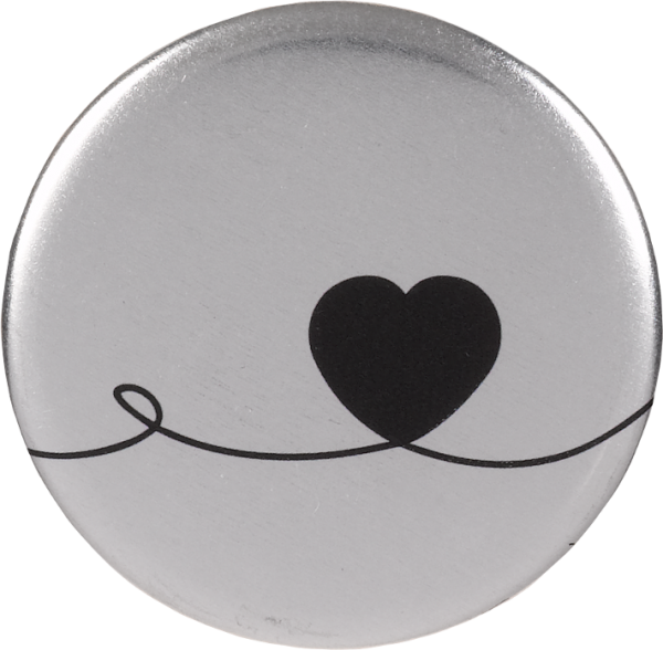 0830 Memori-Button - silber, Herz (ohne Urne)