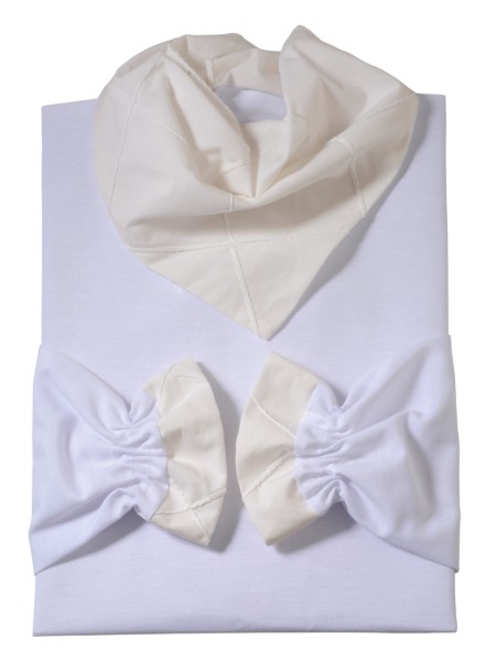 Damenkleid Nr. 411 Pisa crème, asymetr. Umlegekragen