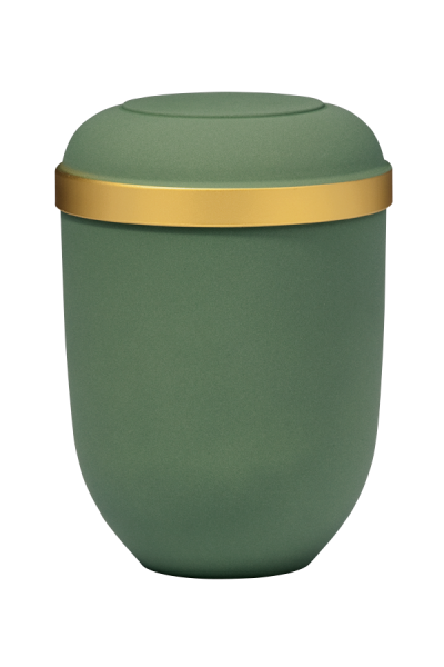 Urne 21331 FW olivgrün, Messing-Zierkante, - baugleich mit Artikel 21331 -