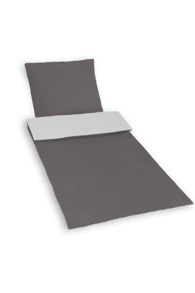 Deckengarnitur 0112 tv Janus Waffelpique anthr.-braun/hellgrau