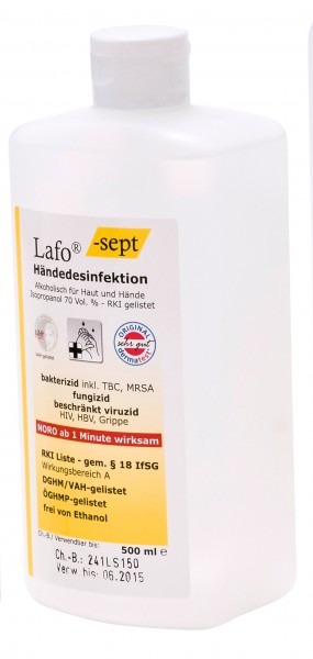 Flasche Lafo®-sept Händedesinfektion, 500 ml
